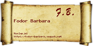 Fodor Barbara névjegykártya